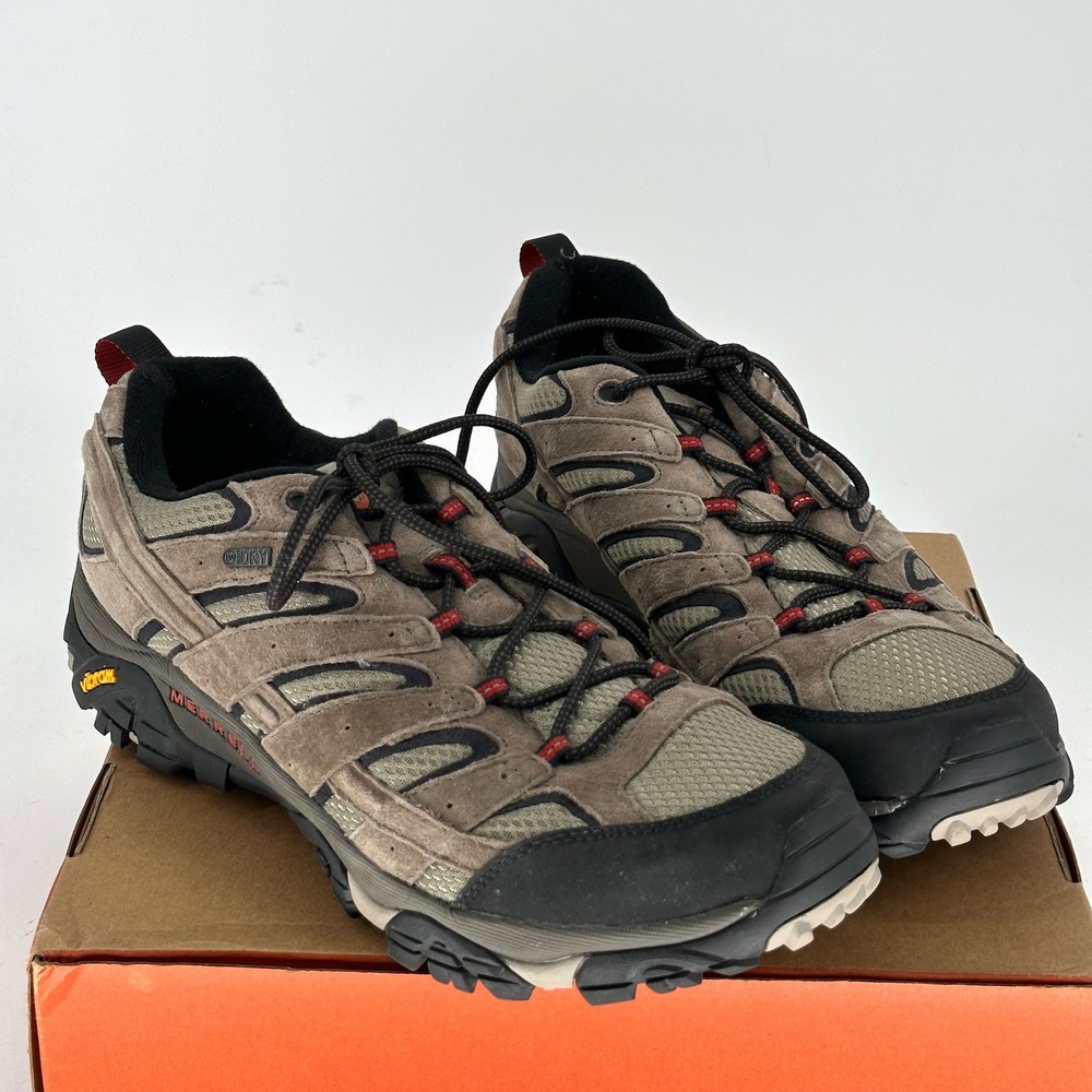 Merrell Moab 2 Waterproof Hiking Outdoor Brown Lace Up Shoes Vibram Men's 14
